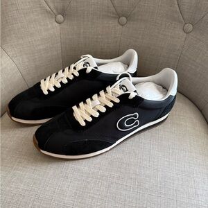 Coach Black Casual Sneakers with White Trim